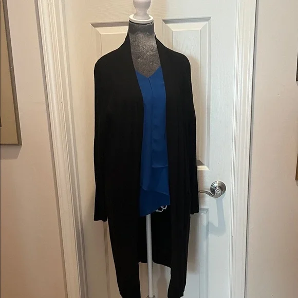 Women’s Black Long Cardigan Sweater - Picture 2 of 11